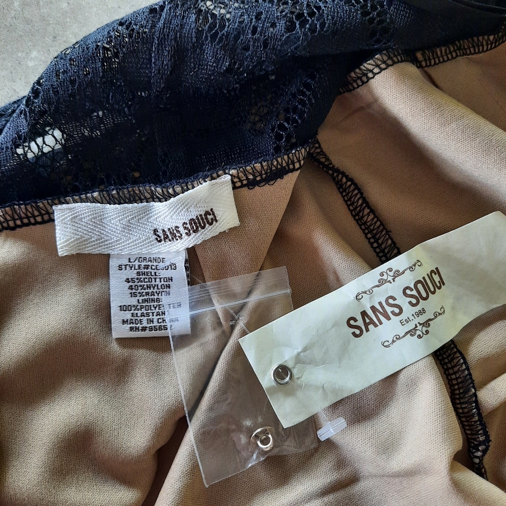 San Souci Black Lace Dress Halter Neck Stretch Midi Lgth Dark Floral - Picture 12 of 14